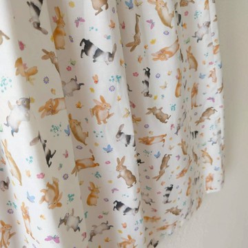 【訂製商品】兔子花卉白色裙 / 均碼 / 美國布料 / 日本製