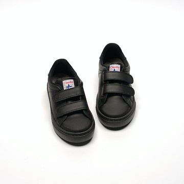 西班牙國民帆布鞋 CIENTA 80044 01 黑色 Nappa皮革 童鞋 魔鬼氈