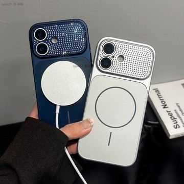 適用於 iPhone 17 Pro Max 17 Air 16 15 14 13 防震保護殼的磁性豪華閃亮鑽石手機殼