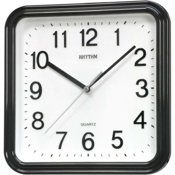 RHYTHM 麗聲鐘(CMG450) 極黑方形時尚掛鐘/25cm｜樂天全館特惠中★指定刷卡回饋10%