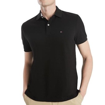 Tommy Hilfiger 2021男時尚經典款黑色合身短袖POLO