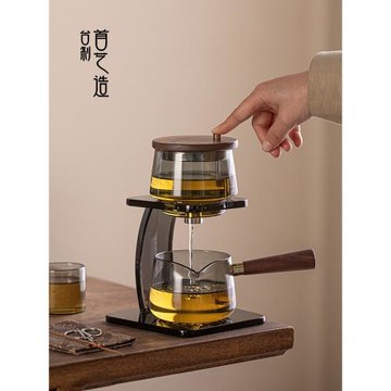 高檔自動玻璃泡茶壺茶水分離2025新款加厚耐高溫懶人泡茶神器茶具