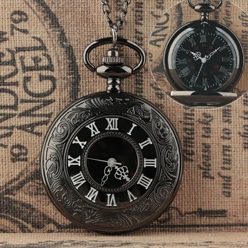 學生歐美復古潮流懷表雙顯羅馬數字翻蓋掛鏈表老人男女石英禮品表