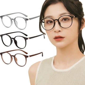 自然風尚TR90輕量圓框親膚霧面鏡腳UV400濾藍光眼鏡│墨石黑│山嵐棕│冰湖灰 冰湖灰647