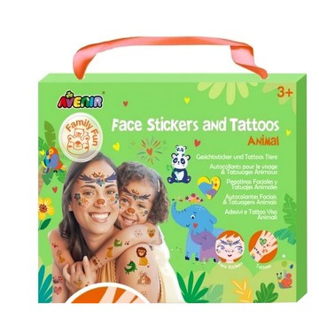德國Avenir Kids 美妝&紋身貼紙 動物派對 Set 臉部&身體貼紙 3+年齡適用  1盒