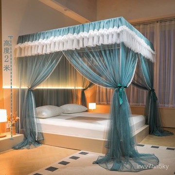 免稅 可開發票 新款宮廷落地蚊帳家用大床1.8m雙人公主風加厚加高支架1米5三開門