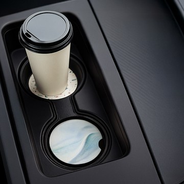 上手家居 珪藻土汽車杯墊-2片組(吸水墊/車用杯墊/車用水杯墊/珪藻土杯墊)
