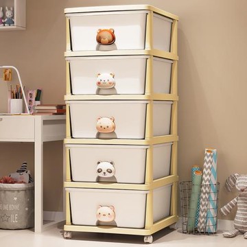 玩具收納柜卡通書架兒童房臥室收納框五斗柜置物架落地多層儲物柜