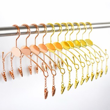 玫瑰金/金色內衣架10入 金色內衣架 玫瑰金內衣架 防滑內衣架  10隻/組 衣架 內衣架 內衣夾 內衣展示 衣架