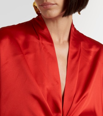 The Sei Tie-detail silk satin top