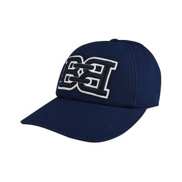 BALLY B-CHAIN 雙B針繡LOGO舒適棉質帆布棒球帽(藍x白)