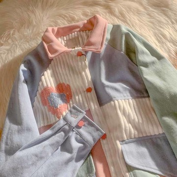 小眾高街愛心衛衣女vintage春秋新款ins潮設計感工裝夾克外套