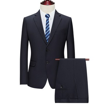 羊毛西服套裝男士商務職業正裝雙開叉百搭經理男裝領導工作服免燙鑫弘-錦衣華服