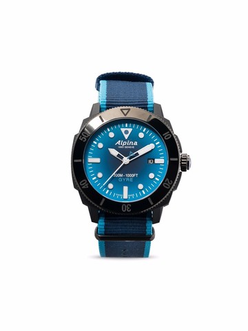 Alpina - Seastrong Diver Gyre 44mm - men - stainless steel/Polyester/Recycled PET - One Size - Blue