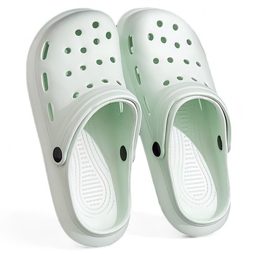 簡約輕便 洞洞鞋 37  綠色  1雙