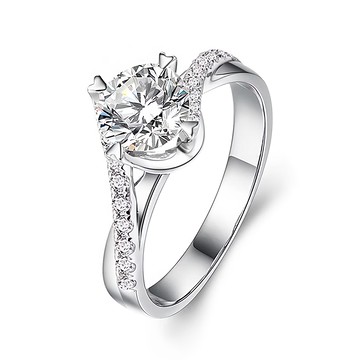 CF Diamond 雪之星女戒 S925純銀 莫桑鑽  1克拉  銀色