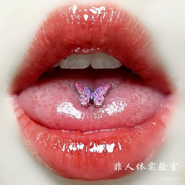 【現 🔥 貨】免運 📣非人體實驗室 冰亞蝴蝶 舌釘鈦鋼外螺紋14G甜酷 舌釘 舌環 舌頭釘 GTDV