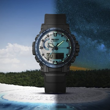 CASIO PRO TREK 磷光藍限量款 環保太陽能電波登山錶/PRW-61D-2