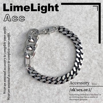 ☆LimeLight☆ 黑曜銀 / 古巴 / 古巴手鍊 / 拼接 / 鏈條 / 笑臉 / 飾品 / 鈦鋼 手鍊 27