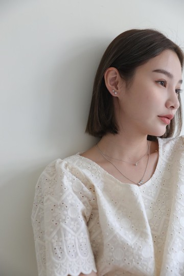 純銀單鑽耳環 設計 輕珠寶