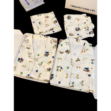 卡通女款蠟筆小新睡衣情侶春秋季長袖薄款棉網紅風大碼男家居服夏