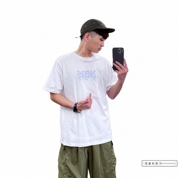 『老爺有喜』重磅反光變形字體短T-白