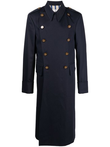 Vivienne Westwood - double-breasted organic cotton coat - men - Cotton - 48 - Blue