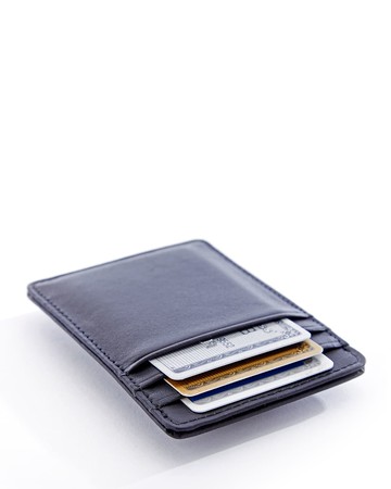 Monogrammed Leather Magnetic Money Clip Wallet