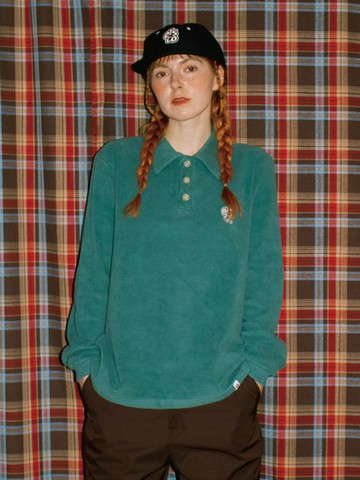 Dusty Collar Sleeve Top_Blue Green