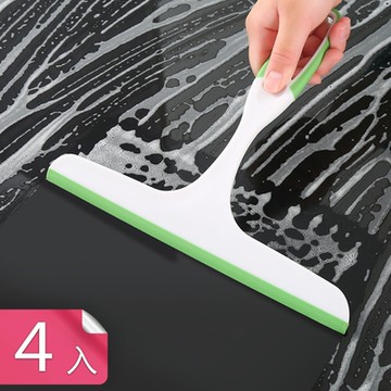 【荷生活】輕便型簡約TPR刮水器 浴室廚房玻璃桌面無縫貼合刮水刀-4入