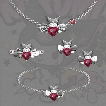 靈動俏皮庫洛米手鏈項鏈耳釘戒指獨特暗黑萌系風格卡通周邊送女友 z7301