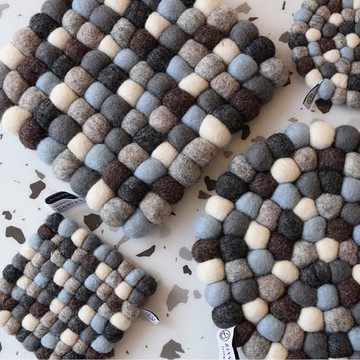 寂靜蔚藍 | 尼泊爾手工羊毛氈杯鍋墊