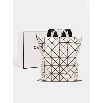 日本新款男女通用幾何菱格雙肩包學生書包大容量電腦包旅行背包潮