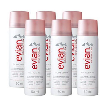 【6入】evian 天然礦泉護膚保濕噴霧 50ml
