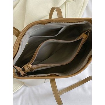 2025新款高端韓國上班大容量英倫托特包通勤單肩大包女斜挎上課包