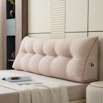 泰迪絨床頭三角靠墊護腰墊背沙發榻榻米軟包大靠背宿舍靠枕可拆洗