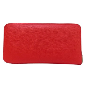 【二手名牌BRAND OFF】HERMES 愛馬仕【再降價】胭脂紅 Epsom皮革 Azap Long 拉鍊長夾 D刻 銀扣