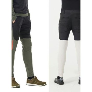 2025新款戶外運動風加絨保暖褲男加厚防風彈力超輕拼接薄棉休閑褲