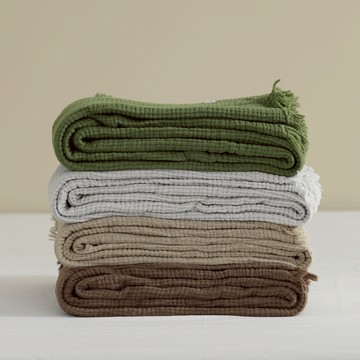 好關係 HAOKUANXI｜軟呼呼四重紗多用途蓋毯 - 抹茶歐蕾