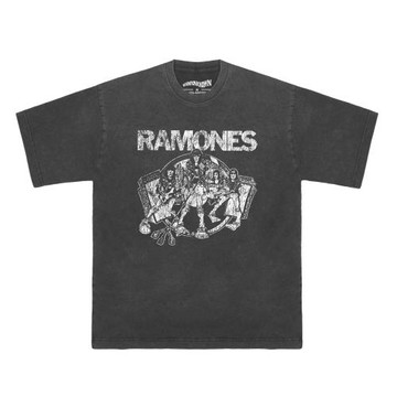Ramones Road To Ruin 雷蒙斯朋克搖滾純棉水洗復古做舊短袖男T恤