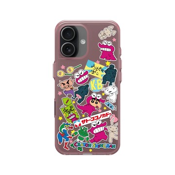 iPhone 17 Clear (相機按鈕) 晶醺玫 - 蠟筆小新 Crayon Shinchan - 蠟筆小新經典拼貼款