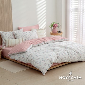 HOYACASA 100%精梳棉單人兩用被四件式床包組-夢幻花韵(天絲入棉30%)