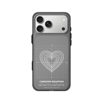 iPhone 17 Pro Max Clear (相機按鈕) 酷墨灰 - Valentine's Day Collection - 愛的方程式：同心愛（白）