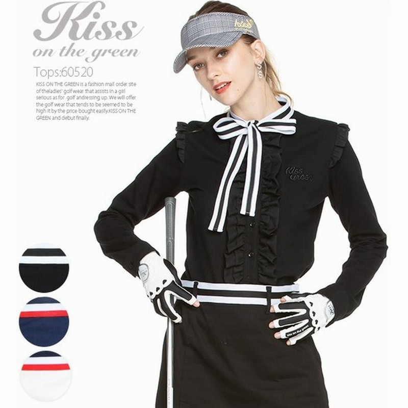 ゴルフウェア レディース トリコロールリボン付きフリル長袖ポロシャツ ゴルフウエア ゴルフ かわいい おしゃれ 通販 Lineポイント最大0 5 Get Lineショッピング
