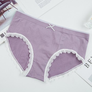 【5條盒裝】日系新款一片式內褲無縫棉檔透氣中腰提臀女士三角褲