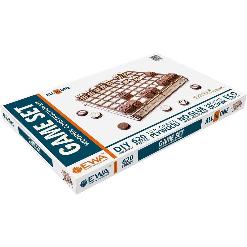 EWA ゲームセット 3D木製パズル＝ボードゲーム Game Set Eco Wood Art