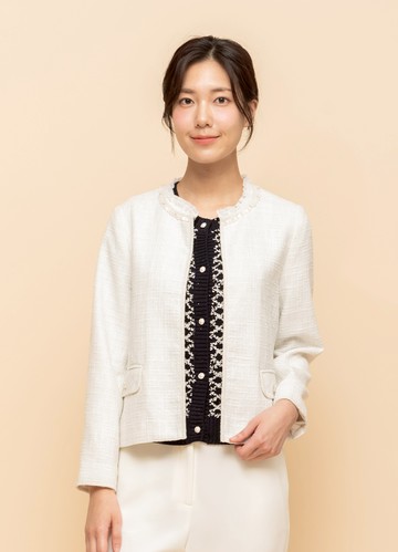 純粹典約活動領花紗軟呢外套