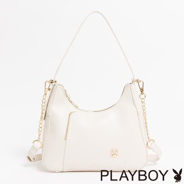 PLAYBOY - 肩背包附長背帶  Enticing系列 - 米白色