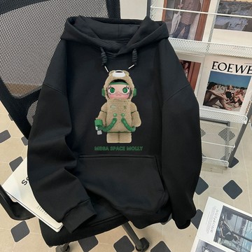 Molly 帽T 大學T  oversize 美式帽t 寬鬆上衣 茉莉 冬天帽t 刷毛帽t 大尺碼帽t 加絨 連帽衛衣