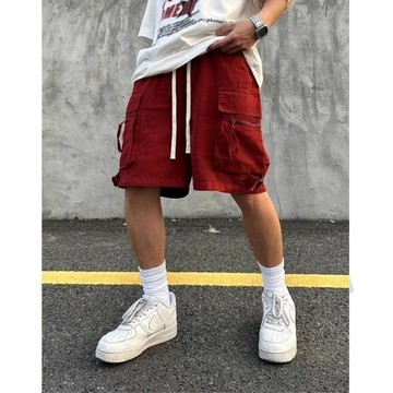 美式 工裝短褲 男女同款 春秋季 褲子寬鬆 日系 薄款 情侶運動 休閒五分褲
